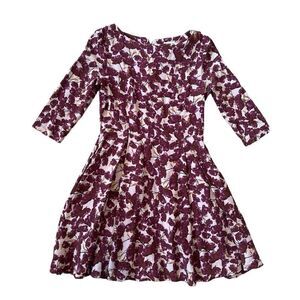 Suno Flared Floral Dress 100% Silk Size 8